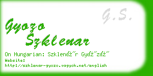 gyozo szklenar business card